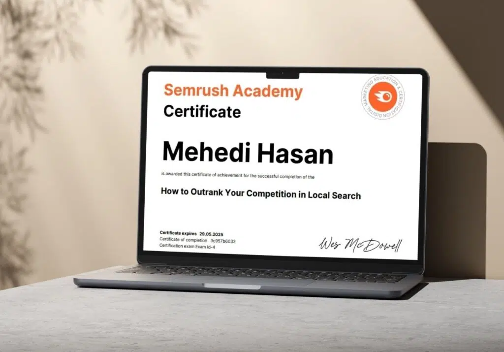 Mehedi The Web Guy certificate 1