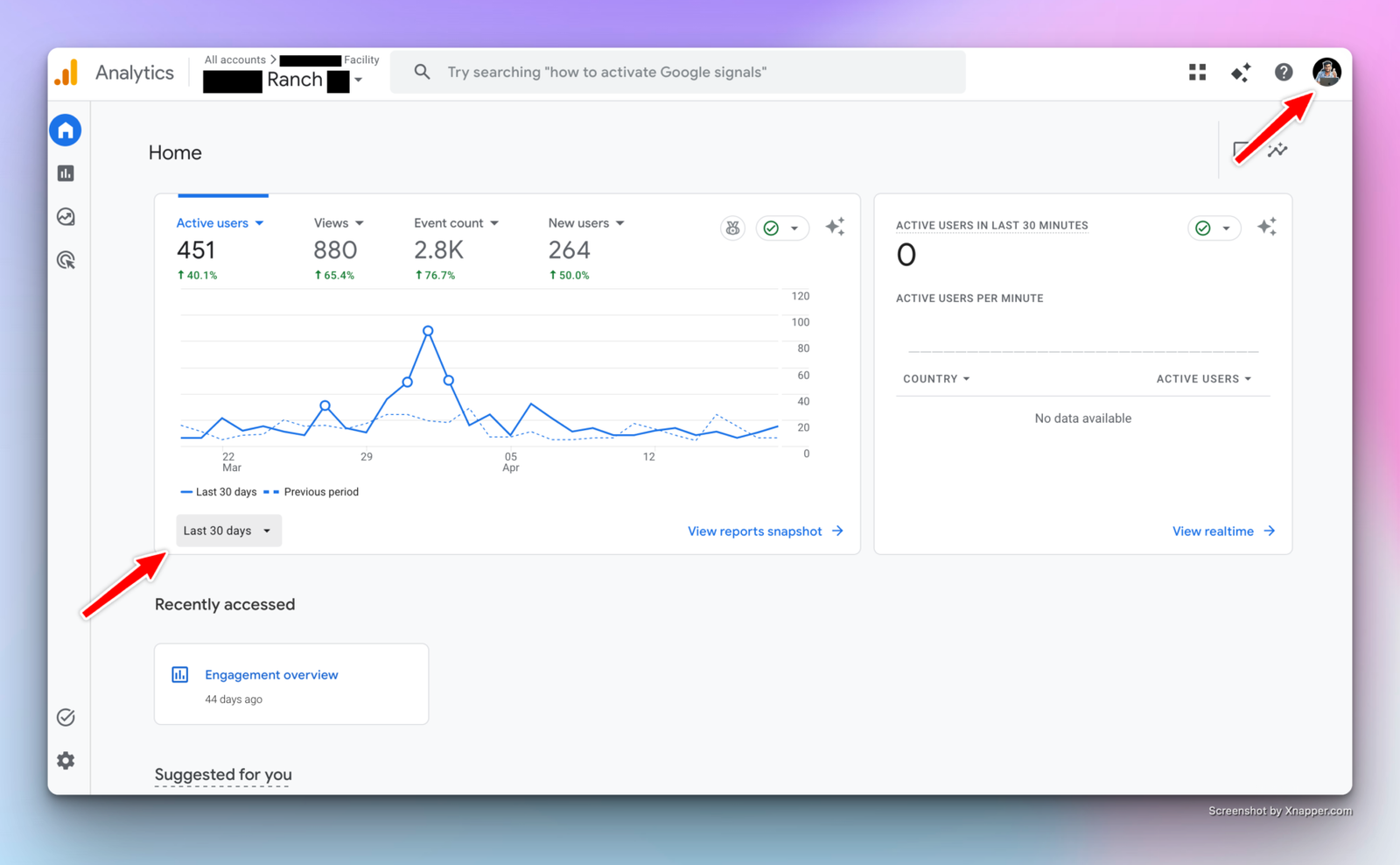 April SEO performance report for a local business client